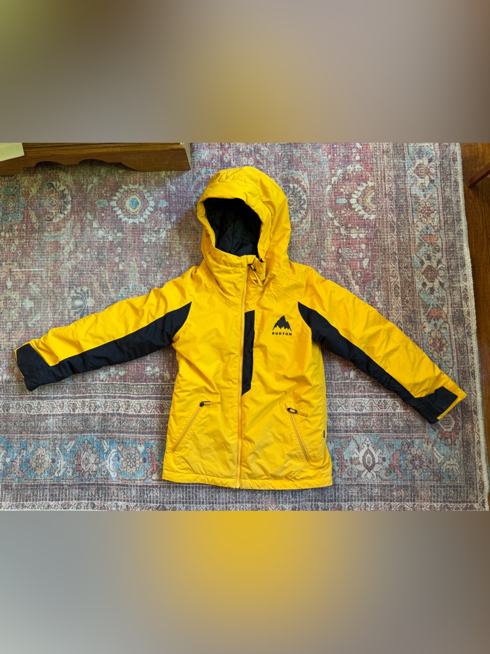 Burton Youth Medium Kids' Yellow Hillslope Hooded Winter Jacket